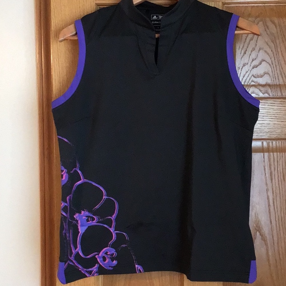 Adidas Climacool Gray Tank with Purple and Pink Details Size Large